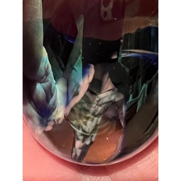 MSH Iridescent Blown Glass Paperweight Mt. St. Helen’s Ash Flower Dated ‘85 Gift - Picture 8 of 9